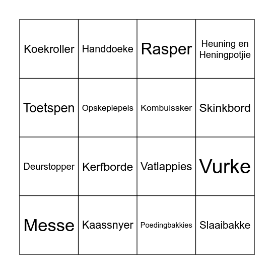 GESKENK BINGO Card