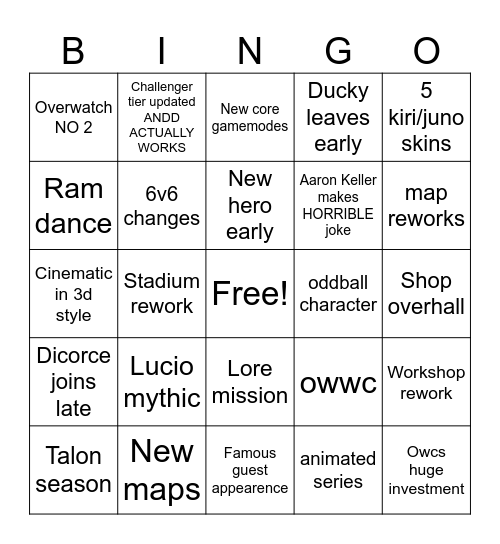 Spotlight Bingo Card
