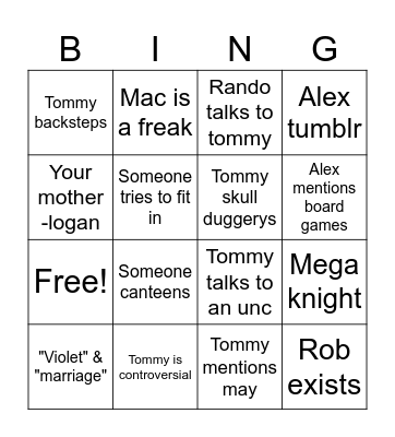 Break time bingo Card