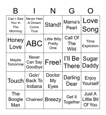 Michael Jackson Music Bingo Round 1 Bingo Card