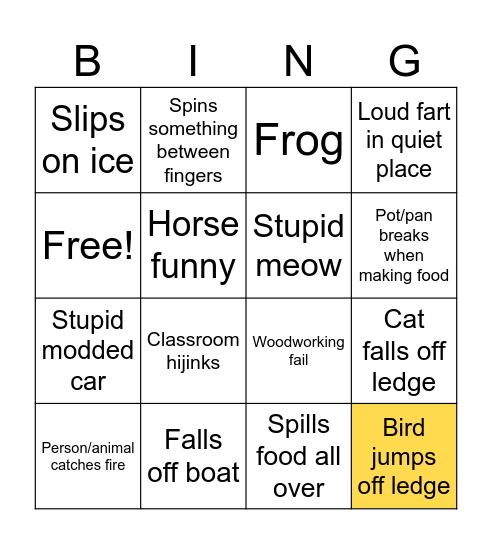 Unusual Videos 03.02.2026 Bingo Card