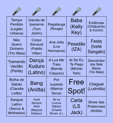 POP Brasil Bingo! Bingo Card