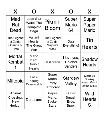 Frosty's Hearts in Video Games Bingo [Round 2] Bingo Card