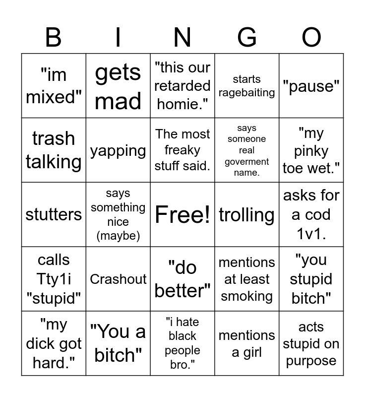Rambo bingo. Bingo Card