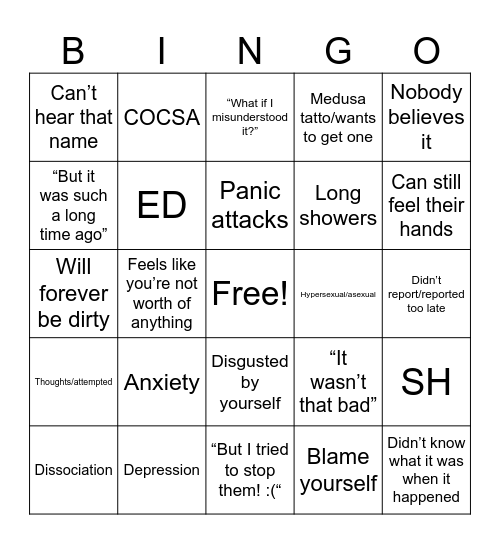 SA bingo Card