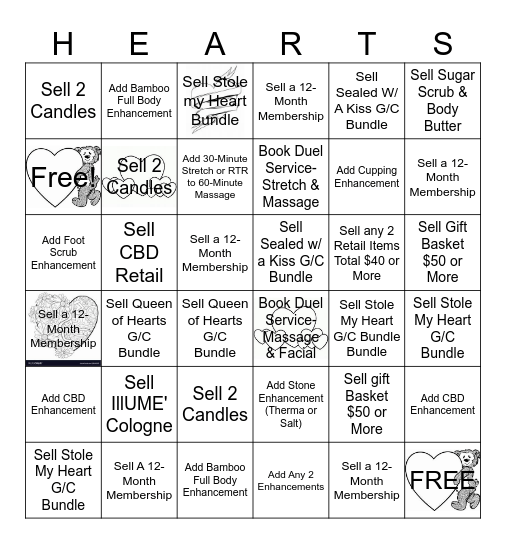 Black Out Valentines Bingo Card