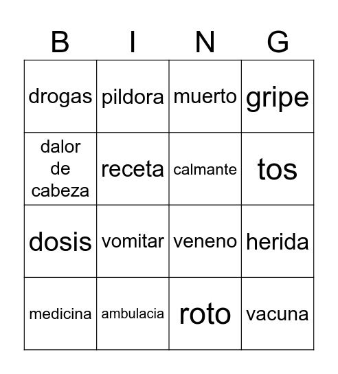 la salude Bingo Card
