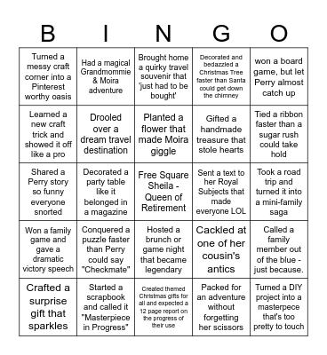 Sheila's Retirement Bingo Bonanza Bingo Card