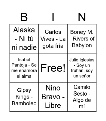 ALBERUELA MUSICAL Bingo Card