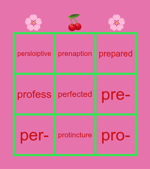 cherry bingo 🍒 Bingo Card