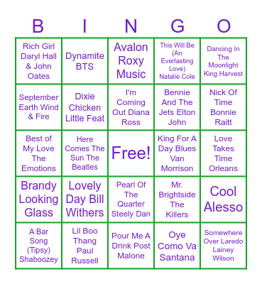 Mardi Gras Vibes Bingo Card