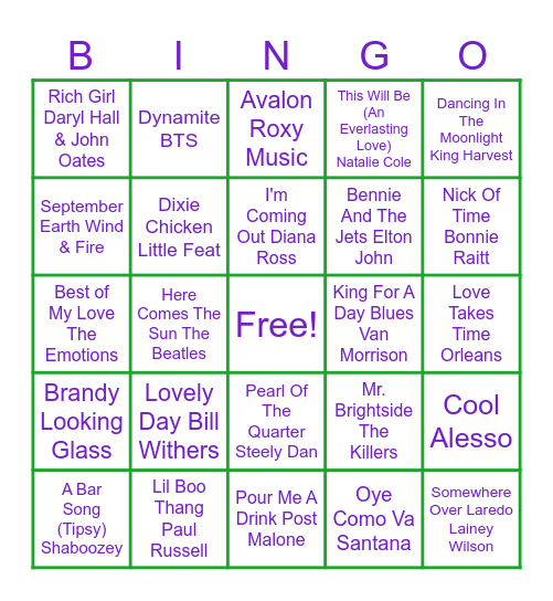 Mardi Gras Vibes Bingo Card