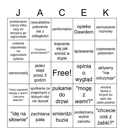 lalala Bingo Card