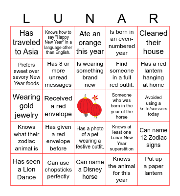 LYN BINGO Card