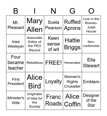 FOUNDERS DAY Bingo Card