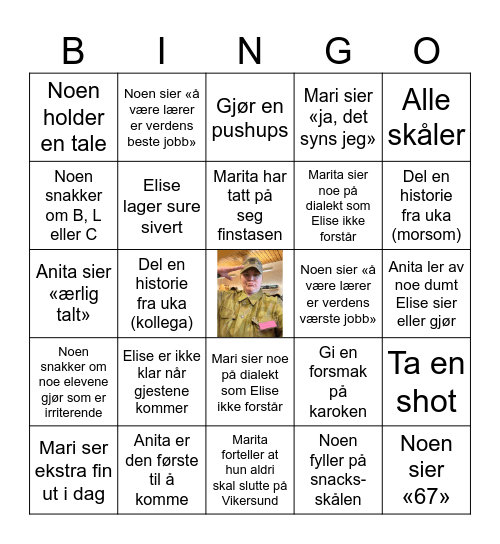 Fenrikenes VIN- Bingo Card
