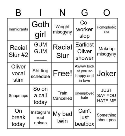 French Bingo Card