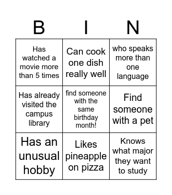 SCIE10005 BINGO Card