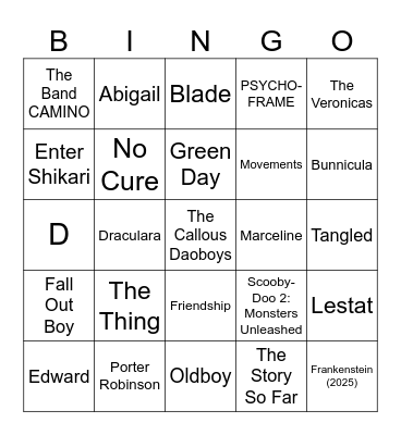 Bailey's Birthday Bingo Card