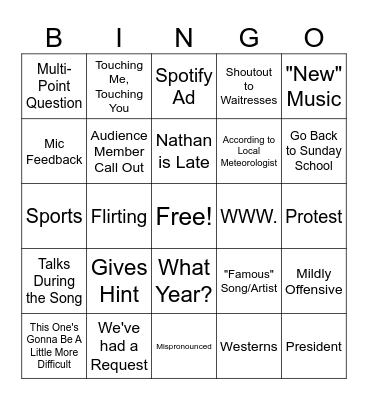 Trivia Bingo Card
