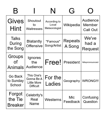 Trivia Bingo Card