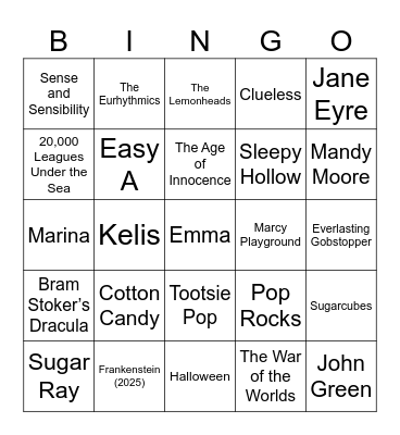 Wuthering Heights x Valentine's! Bingo Card