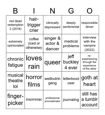 Shayna Bingo Card