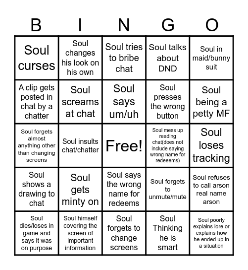 SOUL_STICH BINGO Card