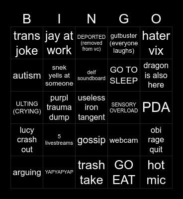 we aint good people bro Bingo Card