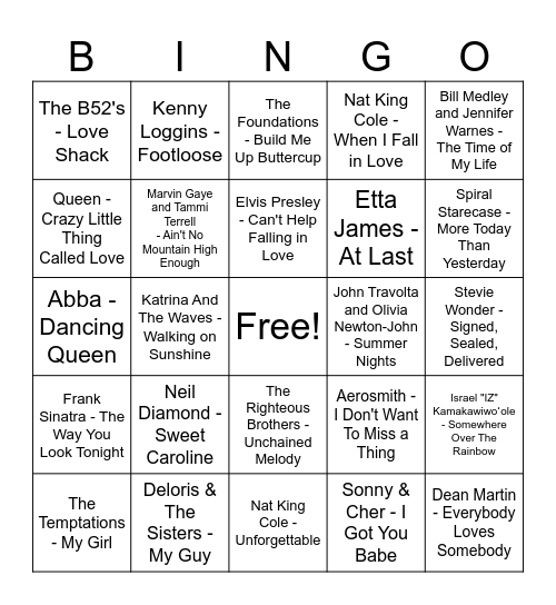 RADIO BINGO Card