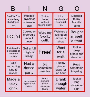 Valentine's Day Bingo Card