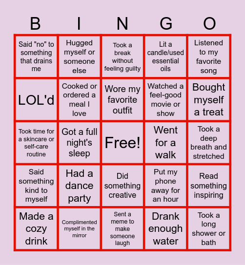 Valentine's Day Bingo Card
