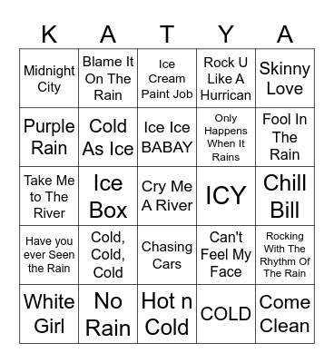 SO ICEYYY! Bingo Card