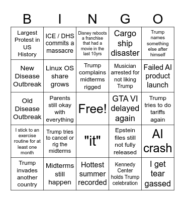 2026 Bingo Card