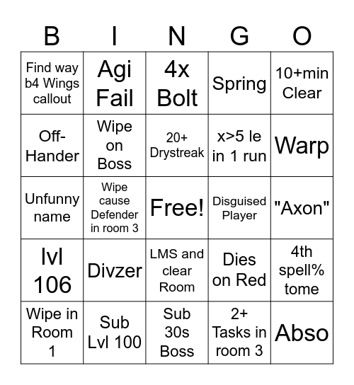 TCC BS Bingo Card