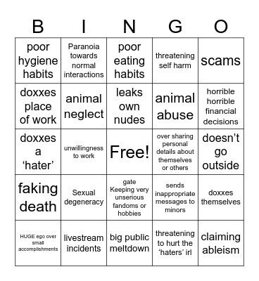 lol Cow Bingo Card