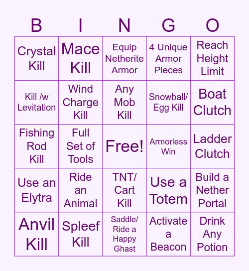 Pillars of Fortune Bingo Card