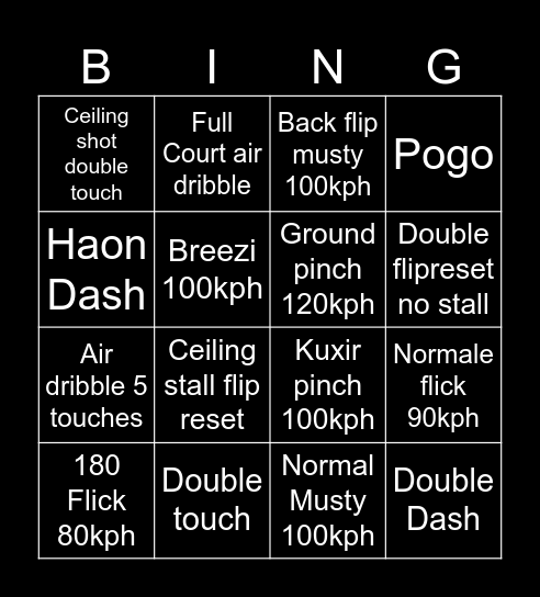 Freestyle Bingo Card