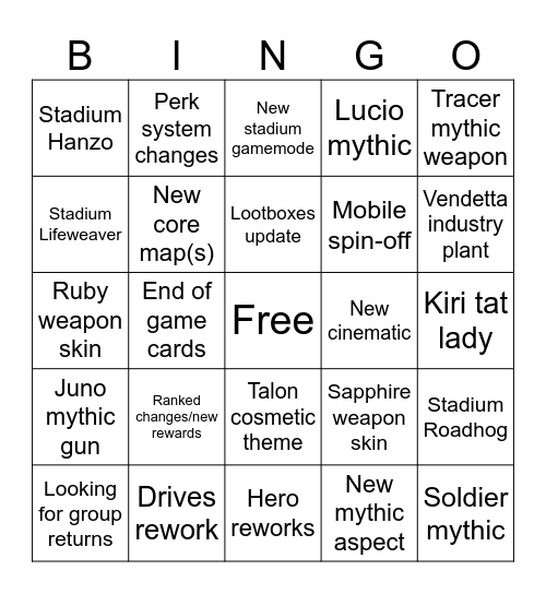 SPOTLIGHT 2.0 Bingo Card