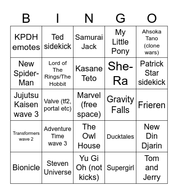 Fortnite Collabs 2026 Bingo Card