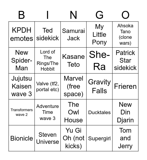 Fortnite Collabs 2026 Bingo Card