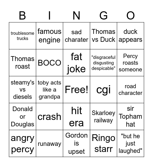 TTTE Roast completions Bingo Card