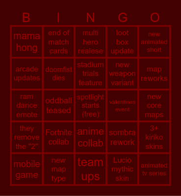 Spotlight Bingo Card