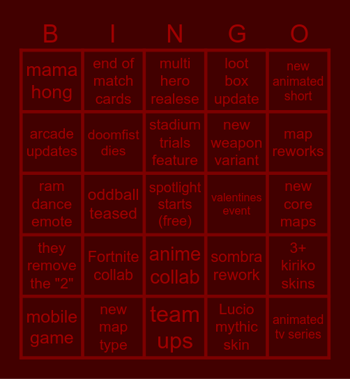 Spotlight Bingo Card