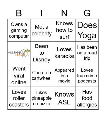 Icebreaker Bingo Card