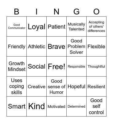Strengths Bingo! Bingo Card