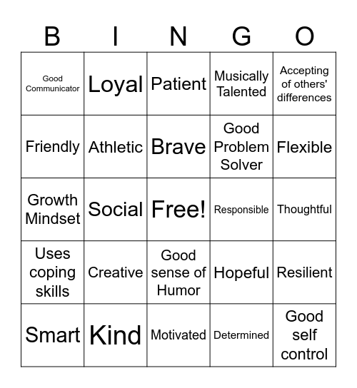 Strengths Bingo! Bingo Card