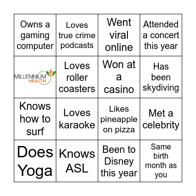 Icebreaker Bingo Card