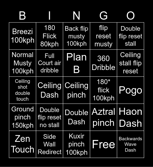 Freestyle Bingo Card