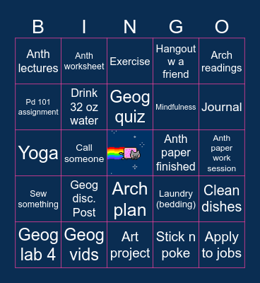 Week 5 bingo Card